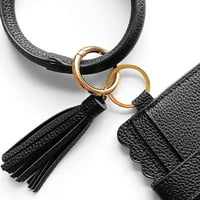 Ručni čajnik, Key Ring narukvica i kreditna kartica Pocket kože Tassel Zglob Bangle Ključni lanci za