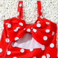 Girls Toddlera Polka Dot Print bikini bowknot Clotut kupaći kostimi ljetne rukavice bez rukava crveno