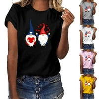 Valentinen košulja za žene Slatke gnomes majica Ljubav Srce Špise od tiskanih kratkih rukava Grafički