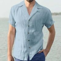 Muska havajska majica bluza pamučna posteljina prema dolje majica majica Tropska kuća za odmor na plaži