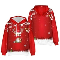 Leesechin muški duksevi modni božićni ispisani džemper džep s dugim rukavima