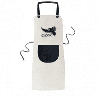 Vrana letećeg slova gotički krila pregača podesiva bib pamučna posteljina bbq kuhinjski džep pinafore