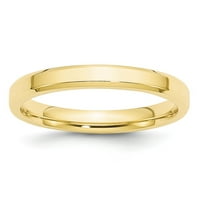 Čvrsti 10k žuto zlato nalik na vrh udobnosti FIT WEDWER BAND prsten veličine 5.5