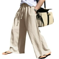 Capreze Ženske hlače široke noge duge hlače Ležerne prilike sa labavim fit pantalonama Udobode u boji