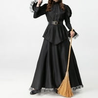 Ženski pojas u stilu gotičkog suda vještica Bubble rukava s dugim rukavima, crna m