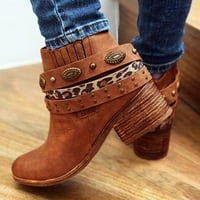 Ženske vintage gore kratke čizme Midheel Boots cipele kaubojske čizme Moderna zapadna kaubojska dignjača