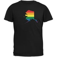 Aljaska LGBT Gay Pride Rainbow Crna majica za odrasle - X-Large