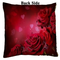 Crvene ruže Bouquet Cvijeće za Valentinovo Reverzibilni sirena Sequin jastuk na jastuku Početna Dekor