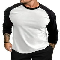 Sprifallbaby Muška košulja u boji u boji dugih rukava O-izrez Jednostavni ležerni Slim Fit Basic Tops
