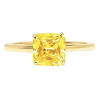 1.5CT Asscher Cut Yellow Simulirani dijamant 18k žuti zlatni godišnjički zaručni prsten veličine 7.75