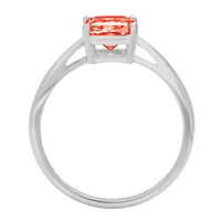 2.0ct smaragdni rez crveni simulirani dijamant 14k bijeli zlatni godišnjički zaručnički prsten veličine