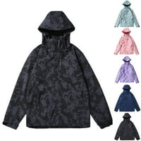 Trendy Ženska solidna boja kaputić za modne labave kapuljače sa džepom prevelike lagane kišne jakne