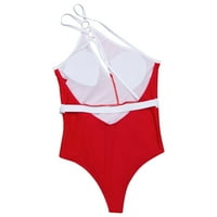 Lastesso Womens Cheeky jedno-rameni kupaći kostim bez rukava bez rukava od punog boja ubode jedan kupaći