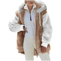 Zimski kaputi za žene plus veličine Fluffy fleece kardigan jakne s kapuljačom dugih rukava s kapuljačom