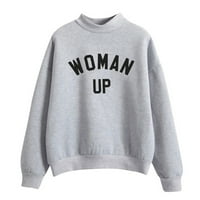 Ženske dukseve Y2K zip up džemper 3D Print Pulover Grafička slova Ispiši casual sportove Active Hoodsendwear