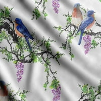 Soimoi ptice tiskane, pamučni satenski spandeks, šivaće tkanine uz dvorište široko, ukrasna tkanina