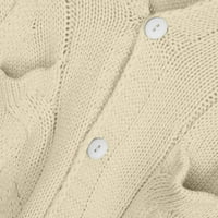 Daqian zimski kaputi za žene Ženske kabel dugih rukava Klit Dugi kardigan Otvoreni džemper s prednjim