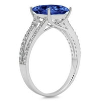 2,44ct princeza rez plavi simulirani tanzanite 18k bijelo zlatni godišnjica za angažman prsten veličine