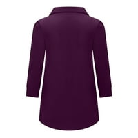 Pad bluze za žene casual rever v izrez Bluze Basic pune košulje u boji labave fit naglih bluze za brisanje