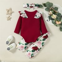 Advoicd Toddler Outfit Little Girls Odjeća set Outfit Heart Print Duwetshirt Top dugački hlače