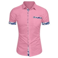 Muška majica Muška štampana šiva za šivanje kratkih rukava majica majica muške casual modne majice Pink