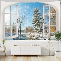 Šumska tapiserija Dekor snježne stabli Komplet Scenografija Frosty Winter Park Zimski dizajn zima viseći