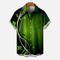Košulje za muškarce tiskano dugme kratkog rukava niz havajske majice Ležerne ljetne plažne vrhove bluza