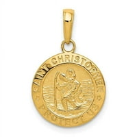 Finest zlato 14k žuto zlato Saint Christopher Medal Charm