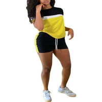 Ženska odjeća za vježbanje postavljene kontrastne boje kratkih rukava kratkih rukava i trčanja Hortke
