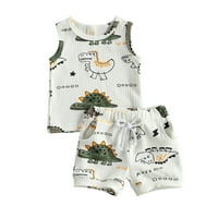 Seyurigaoka Baby Ljetni trenerke Cartooon Dinosaur Vest + kratke hlače