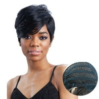 ANVZISE oblique Bangs kratka kovrčava kosa perika Ženska šarmantna dnevna zabava Cosplay frizura 66128-4-vino