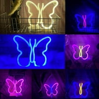 Neonski znak, leptir LED neona lagana zidna zidna zidna dekor, baterija ili USB uključene svjetlo Akril