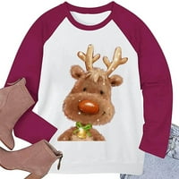 Ženski vrhovi modne božićne drvce tiskane dugih rukava dukserica majica bluza hot6sl868029