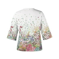 Žene Cressy Casual Plus Size cvjetni vrhovi Thirts V izrez bluza rukave majice laskavi tees slatka udobna