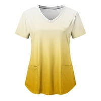 Bluze za žene kratki rukav V izrez-boja uzorak koji radi