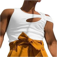 Okrugli izrez Radi vrhovi za muškarce bez rukava u šupljini majica od košulje na ramenu na ramenu prsluk