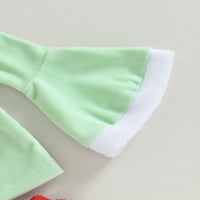 Dojenčad za božićne rukavice dugih rukava na vrhu tiskane boje pune boje pantalone pantalone