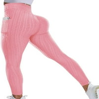 Žene visokog struka joga hlača Tummy Controltly Workch Butt Lift plijen Scrounch Teksturirani tajice