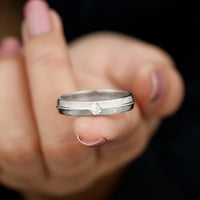 Klasični prsten za pasijans sa moissine za muškarce, 14k bijelo zlato, SAD 5,00