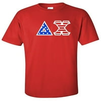 Delta chi grčki slovo američka zastava TEE 3x-velika crvena
