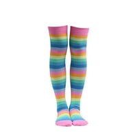 Ženske čarape Pamuk visoke cijevi produžene duljine koljena, lijepe noga čarape šarene prugaste čarape