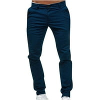 Dadaria Radne pantalone za žene muške casual gumb Otvoreno Slim Fit ravne hlače u boji mornarice XS,
