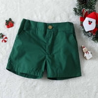 WAVSUF dječački setovi za odjeću kratke hlače čvrsto ispisani božićni kratki rukav Udobnost Green Dva
