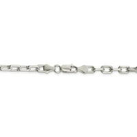 Čvrsta sterling srebrna jedinstvena ogrlica lanca kabela za kabel otvorenog vezom - sa sigurnosnim kopčom