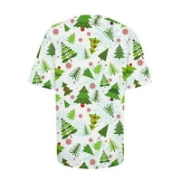 Ženske božićne kratke kratke rukave majica Funny Graphic Tee Najbolje majice zelena veličina S