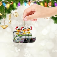 Miirene Iron Art Funny Pontoon Brod Ornament Božićni poklon za ljubitelje pontona