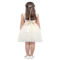 Dječje cvjetne djevojke elegantna vjenčanica bez rukava svečana haljina krema 12