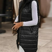 Cardigan za žene Trendi dugi zimski kaput prsluk sa kapuljačom s kapuljačom s džepovima prekrivenim