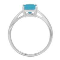 2.0ct smaragdni rez simulirani tirkizni 14K bijeli zlatni godišnjički zaručni prsten veličine 4,25
