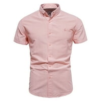 Muška majica Casual Fashion Solid Boja kratkih rukava majica Pink XXL